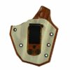Turning Point for a Sig 229R 3.9", r/h, Hybrid, Yeti Kydex Front, Tan Leather Back, Canted, Tuckable, Shark Embossed Strap