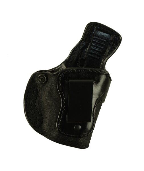 Down Under for a Glock 43 w/ Crimson Trace Laser, r/h, Cowhide, Black, Clip