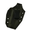 Close Encounter for a Glock 48, r/h, Hybrid, Black Kydex Front, Black Leather Back, Canted, Clip
