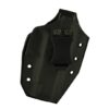 Close Encounter for a Glock 48, r/h, Hybrid, Black Kydex, Black Leather Back, Canted, Clip